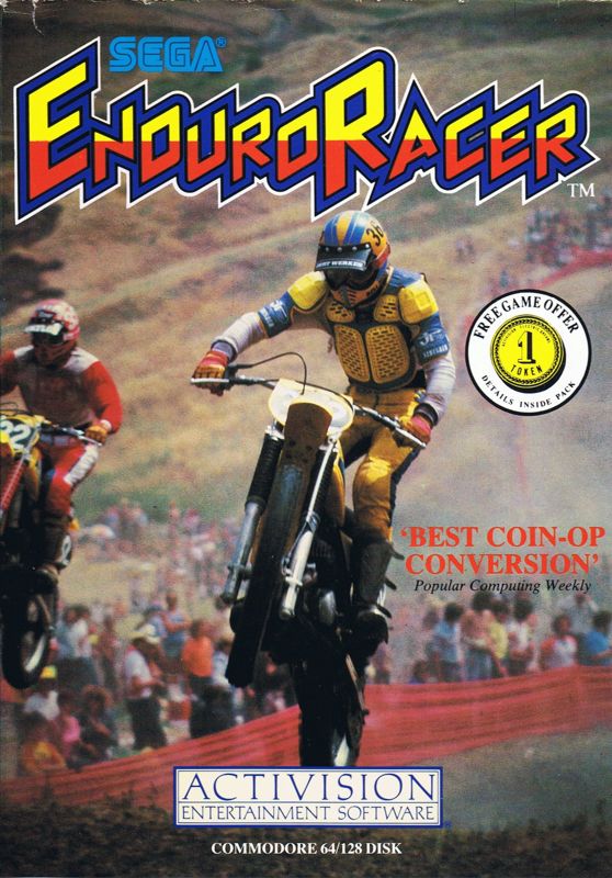 Enduro Racer box art for Commodore 64